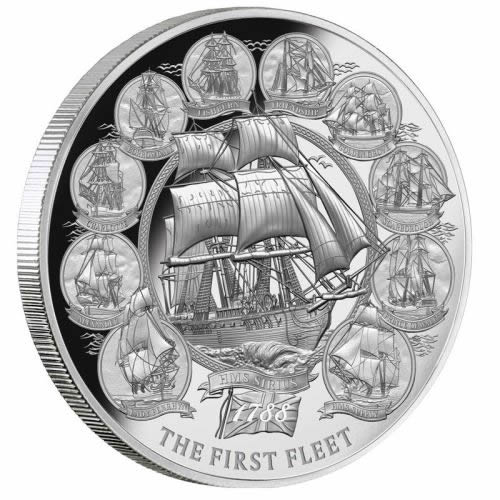 Perth-Mint-New-Release:-The-First-Fleet-230th-Anniversary-2018-2oz-Silver-Proof-High-Relief-Coin